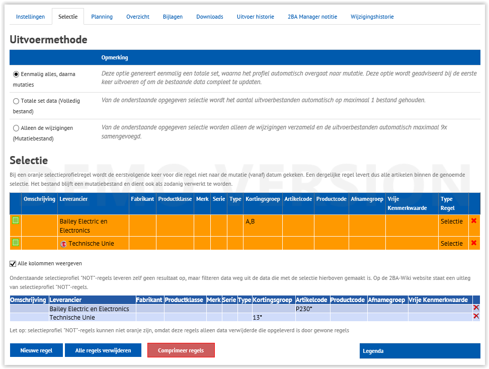 UitvoermethodeUitgebreid